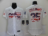 Dodgers 35 Cody Bellinger White USA Flag Fashion Nike Cool Base Jersey,baseball caps,new era cap wholesale,wholesale hats